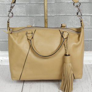 Rebecca Minkoff Almond Pebbled Leather Large Isobel Tea Satchel Tote Bag